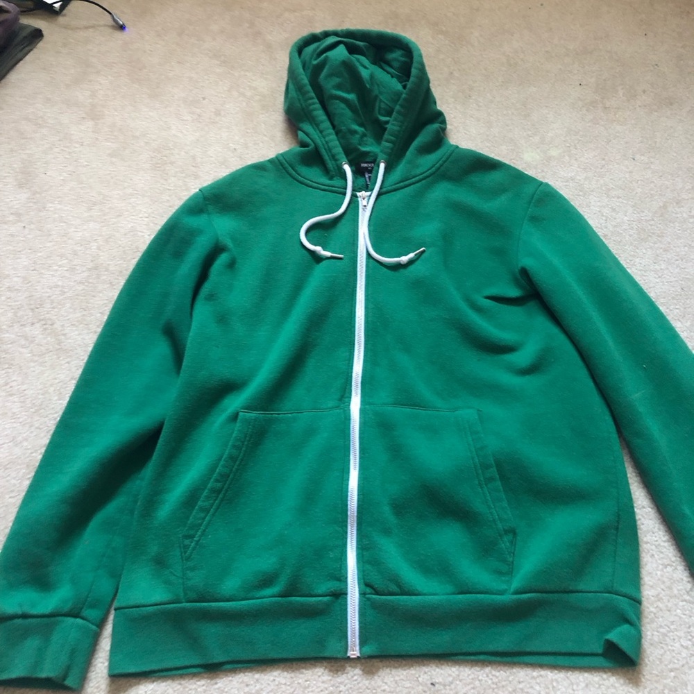 Green men’s large zip up